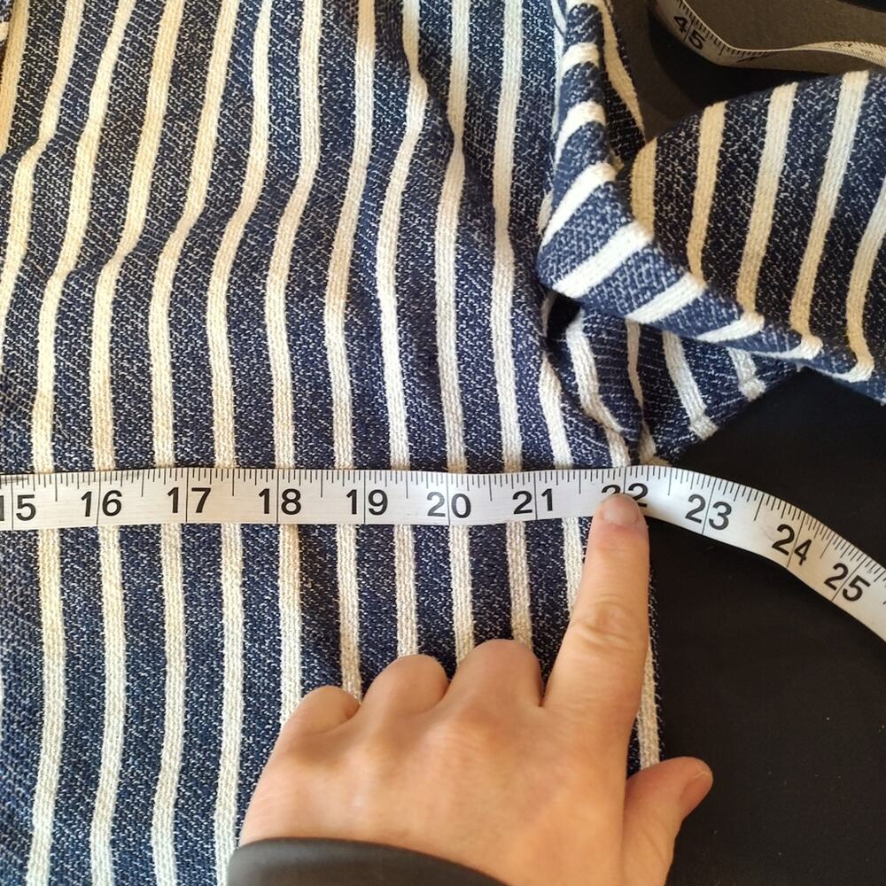 J.Crew Striped Baja Hoodie in Navy/White Size Medium - Picture 6 of 12